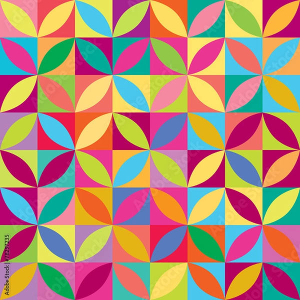 Obraz Seamless Colorful Geometric Leaf Pattern. Texture Background.