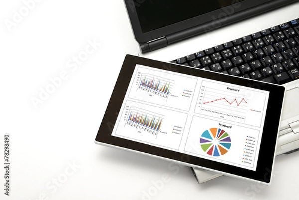 Fototapeta ビジネスイメージ―パソコンとタブレット