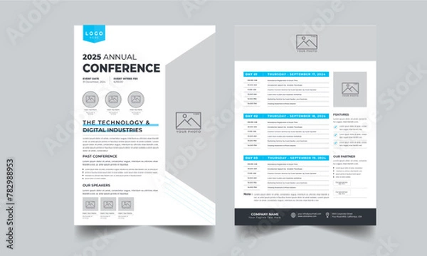 Fototapeta Event / Annual Conference , Event Schedule layout design template with unique design style concept
