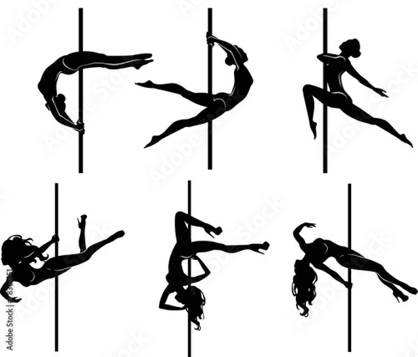 Obraz Six pole dancers