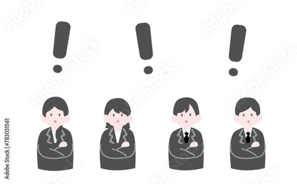 Obraz 驚く若手社員たちのイラスト