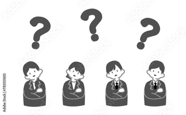 Obraz 分からなくなる若手社員たちのイラスト