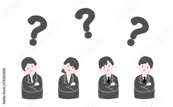 Obraz 分からなくなる若手社員たちのイラスト