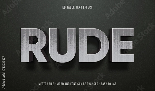 Fototapeta Grainy editable text effect, simple text style	