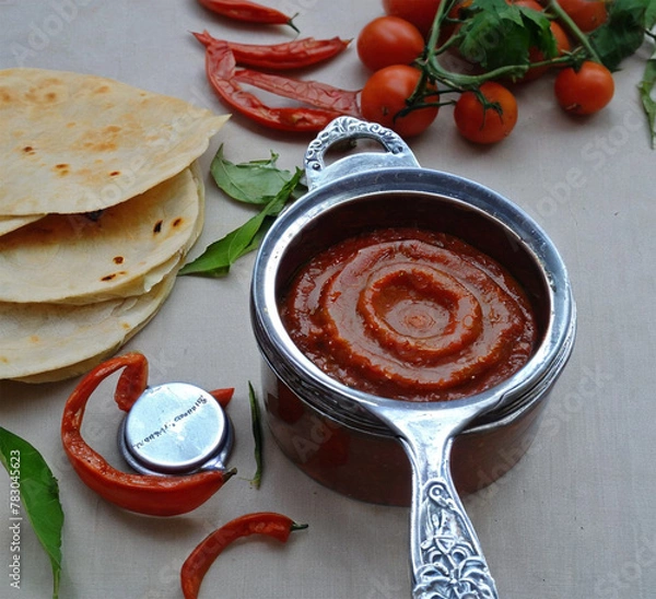 Obraz tomato sauce and bread
