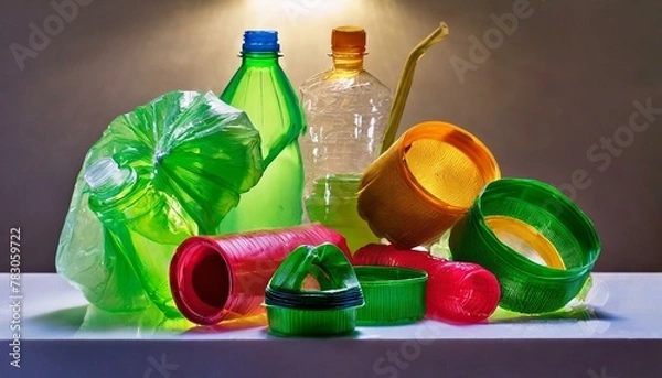 Obraz Recycled plastic products. style life, backlight.
