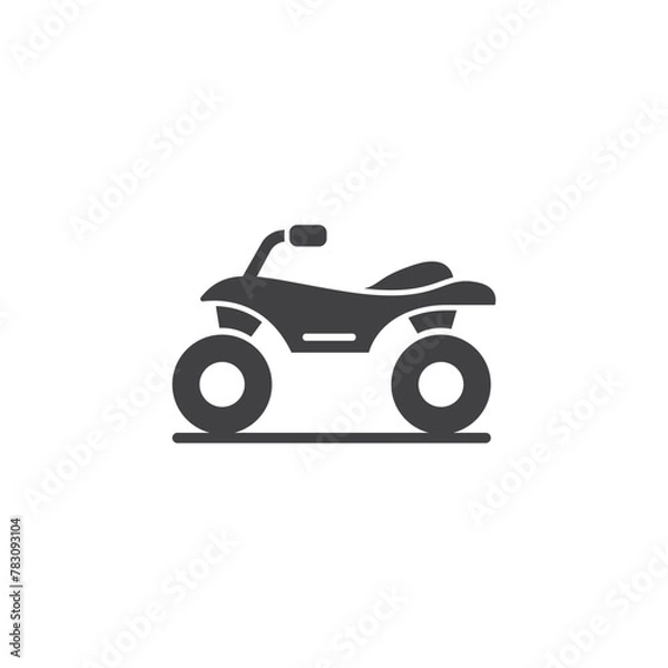 Obraz Atv icon in flat style. Quad bike vector illustration on isolated background. Transport sign business concept.
