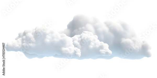 Obraz White soft cloud isolated on transparent background