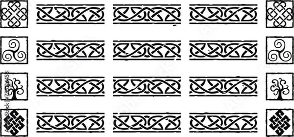 Obraz Seamless Celtic Knot Borders with Square Ends
