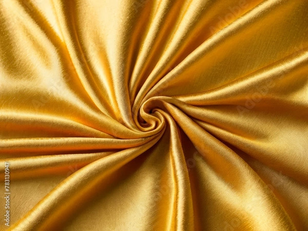 Fototapeta gold textured fabric with pleats, background