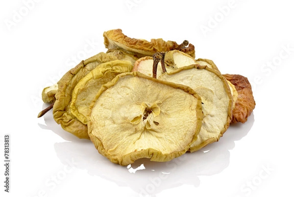 Obraz Suszone jabłka na białym tle