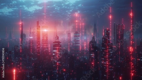 Fototapeta Illustrate the resilience of a futuristic network