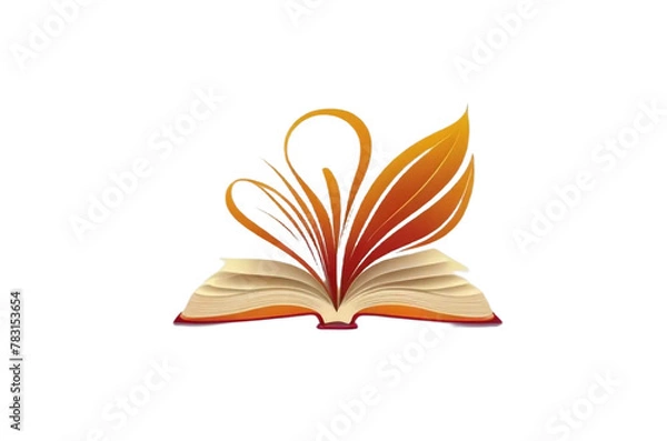 Fototapeta open book with illastrsion transparent background 
