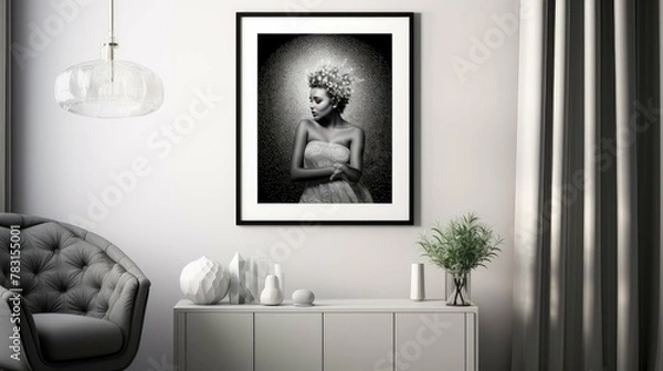 Fototapeta black silver glitter frame