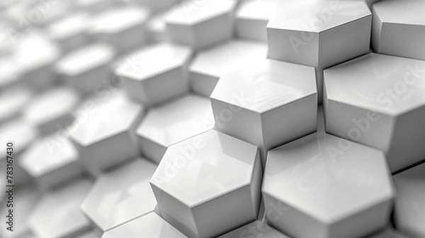 Fototapeta Sleek Simplicity: Abstract White Hexagon Background