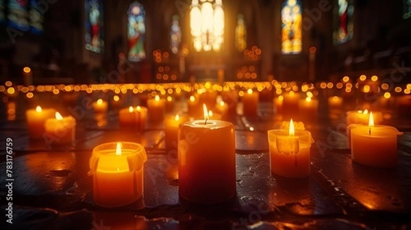 Fototapeta Easter Vigil Illumination, generative ai