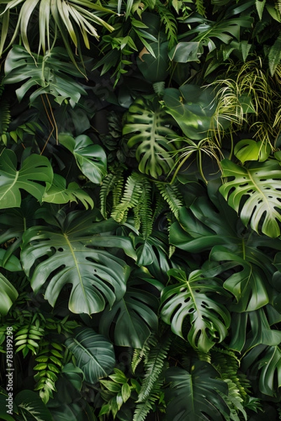 Obraz Exquisite Tropical Leaf Composition, Nature Background Concept, Generative AI