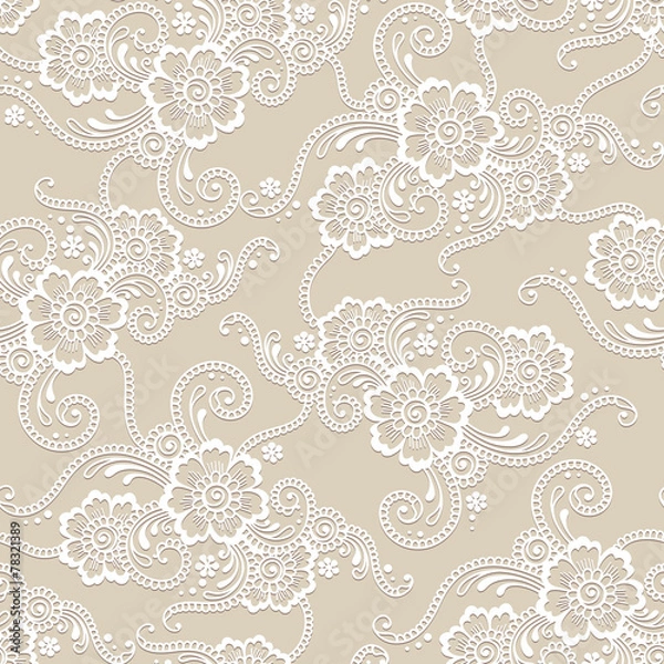 Fototapeta Flower seamless vector ornament