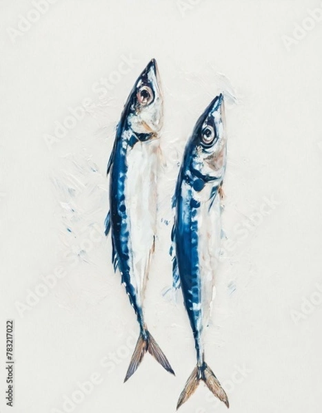 Fototapeta Abstract painting of fish