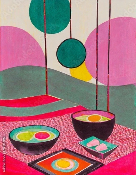 Fototapeta Japanese still life with sushi 