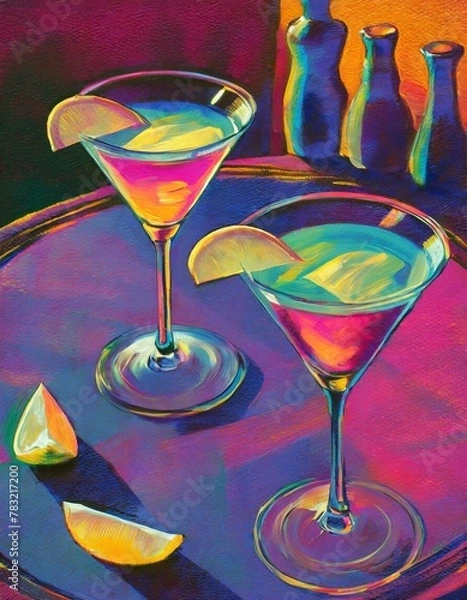Fototapeta Two martinis on a table 