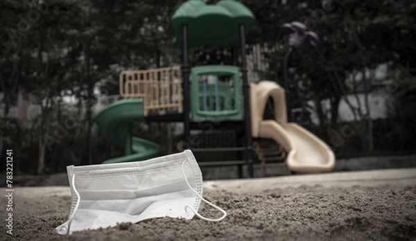 Obraz Hygienic face masks infectious waste