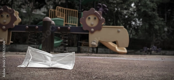 Obraz Hygienic face masks infectious waste