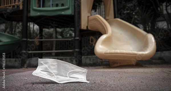 Obraz Hygienic face masks infectious waste