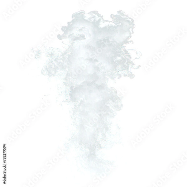 Fototapeta White Smoke Trail Element Isolated on Transparent Background, Versatile Overlay Texture, Visual Effects, Design, Editing