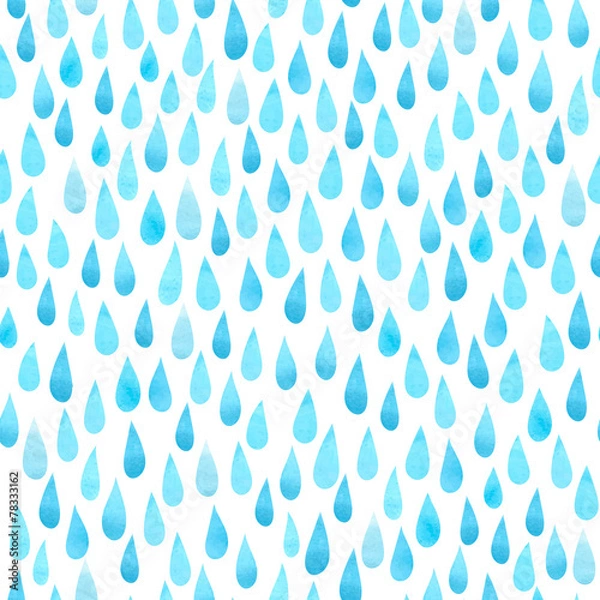 Obraz Watercolor rain drops, seamless background