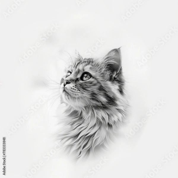 Obraz cat on a white