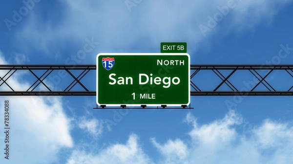 Obraz San Diego USA Interstate Highway Sign