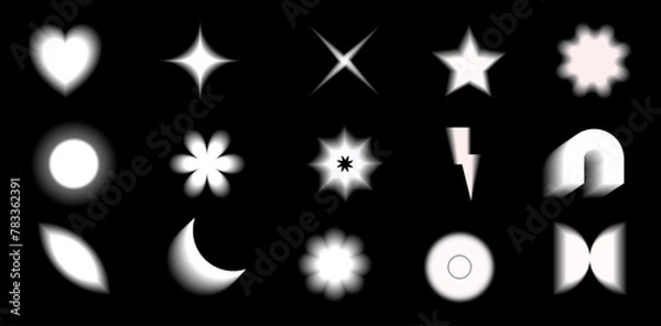 Fototapeta black gradient elements blurred 80s style retro blur