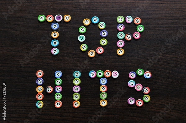 Fototapeta Text 'Top Hits'