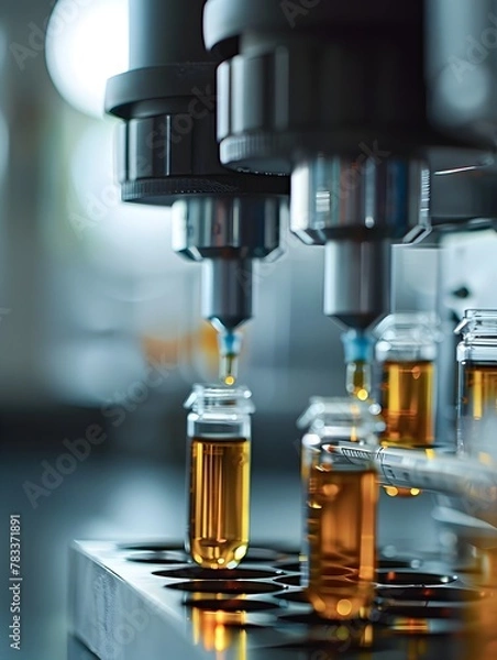 Fototapeta Syringe Pump Delivering Testosterone Injections in a Sophisticated Laboratory Setting