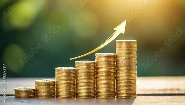Fototapeta the symbolism of a golden financial chart rising steadily portraying the positive trajectory and lucrative nature of gold investments