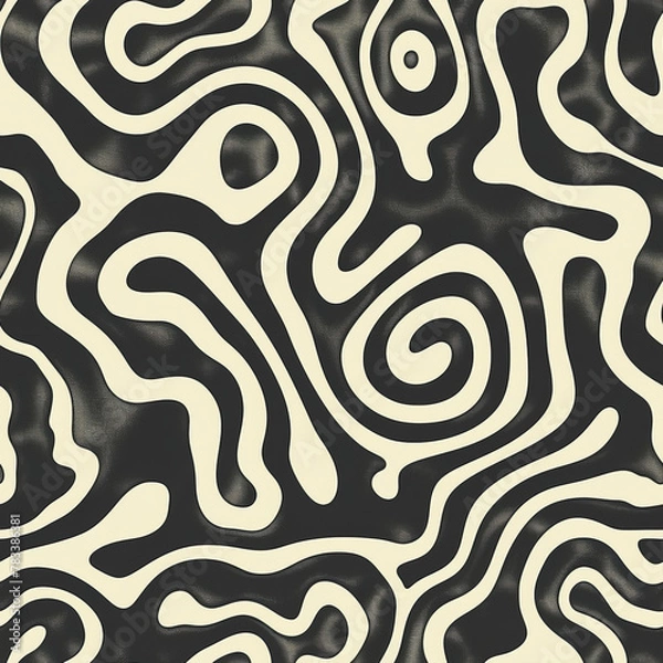 Obraz Dynamic Wave Pattern Seamless Design for Calming and Flowing Backgrounds