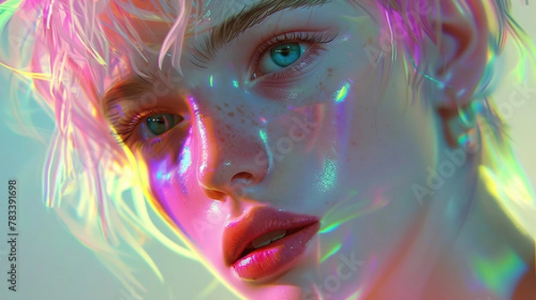 Fototapeta Non-Binary Representation: A character or story that explores the experiences of someone who identifies as non-binary, challenging gender norms and stereotypes.