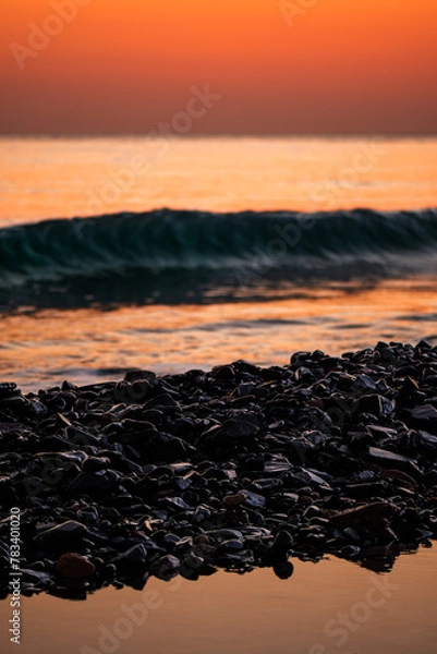 Obraz Rockpool at the shore during sunset - 2