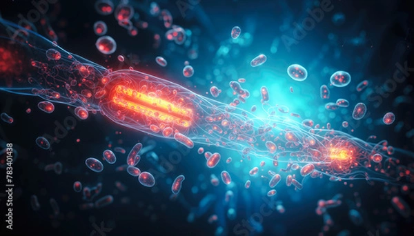 Obraz 3d illustration of sperm cell with spermatozoons in the background