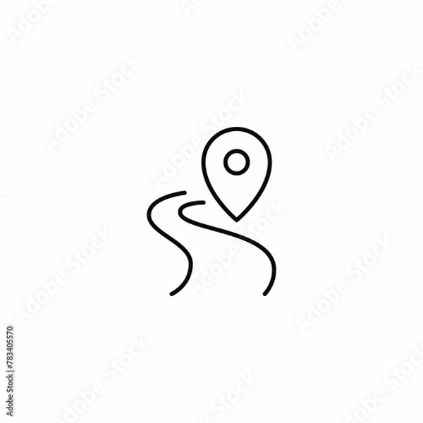 Obraz Travel Road Path Destination Map Pin Pointer icon