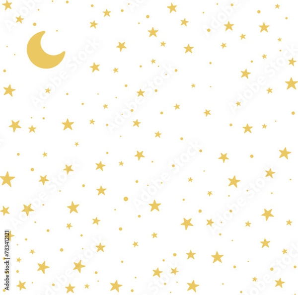 Fototapeta starry night on frame 1x1 crescent moon above, eid background sosial media, sosmed post, idul adha idul fitri ramadhan