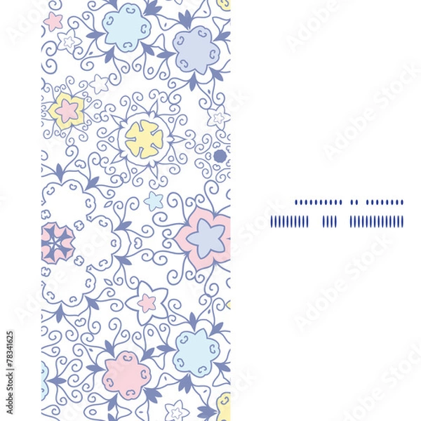 Fototapeta Vector ornamental abstract swirls vertical frame seamless