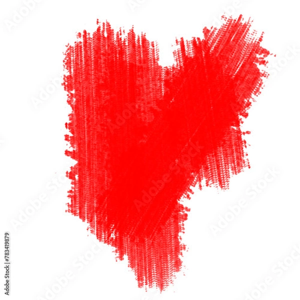 Obraz Red stroke of paint isolated on white background with clipping mask (alpha channel) for quick isolation. Easy to selection object.
