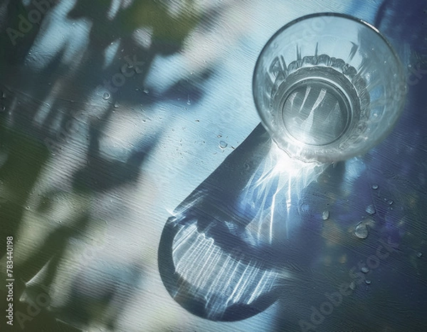 Obraz 木陰とガラスのコップ