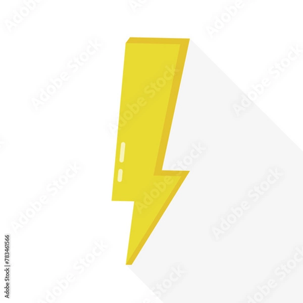 Fototapeta lightning stop, danger. Lightning Sign Yellow Color. Realistic 3d design In plastic cartoon style. Icon isolated on white background. Vector illustration