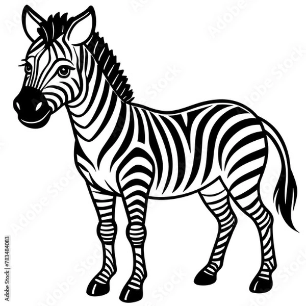 Fototapeta zebra vector illustration mascot,zebra silhouette,vector,icon,svg,characters,Holiday t shirt,black zebra drawn trendy logo Vector illustration,zebra on a white background,eps,png