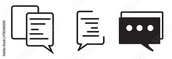 Fototapeta contact, online, discussion, technology, collection, drawing, black, logo, chat vector, chat isolated, concept, chat icon, modern, company, simple, white, shape, line, outline, social, chatting, 