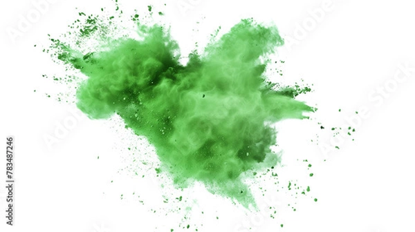 Fototapeta Colorful green powder explosion. Generative AI