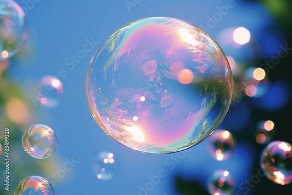 Fototapeta 丸, 球体, シャボン玉, 虹色, 石鹸, バブル, circle, sphere, soap bubble, rainbow color, soap, bubble